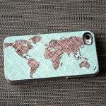 World Map Colored Sketch Custom Iphone Case