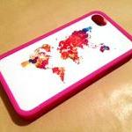 Colorful Wold With Pink Bumper For Iphone 4 Or 4s